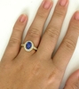 Natural Unheated Ceylon Blue Sapphire Engagement Ring in 14k Yellow gold