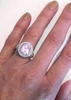 Large Pastel Pink Sapphire Ring on the hand