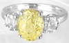 Diamond Alternative-Untreated Yellow Sapphire and White Sapphire Ring for sale