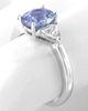 Natural Oval Blue Saphire and Trillion Sapphire Ring in 14k white gold. Without Diamonds.