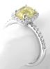 Cushion Yellow Sapphire Ring with Diamond Halo- No Enhancements - white gold