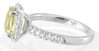 Cushion Yellow Sapphire Ring with Diamond Halo- No Enhancements - white gold