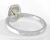 Natural Cushion Yellow Sapphire Ring with Diamond Halo- No Enhancements - white gold - back view
