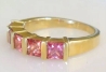 natural multicolor sapphire gold band with princess cut stones
