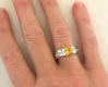 Natural Princess Cut Yellow Orange Sapphire Band Wedding Ring Style in 14k white gold