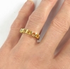 Princess Orange and Yellow Sapphire Band Ring in 14k yellow gold