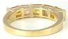 Genuine Princess Sapphire Band Ring - Graduated Shades of Orange to Yellow Sapphire in 14k yellow gold