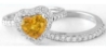 Heart Sapphire Engagement Set