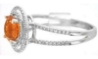 Orange Sapphire Diamond Halo Rings