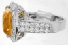 Statement Natural Cushion Cut Orange Sapphire and Diamond Engagement Ring in 18k white gold