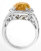 Profile View of Unique Natural Orange Sapphire and Diamond Ring from MySapphireSource