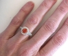 1.78 ctw Orange Sapphire and Diamond Halo Ring in 14k white gold - SSR-5948