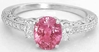 1.69 ctw Padparadscha Sapphire and Diamond Encrusted Ring in 14k white gold