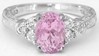 Unheated Pink Sapphire Ring in 14k white gold. Looks like a pink diamond.