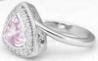 Trillion Pink Sapphire Diamond Halo Ring
