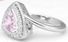 Trillion Pink Sapphire Diamond Halo Ring