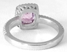 Genuine Radiant Pink Sapphire Ring with Diamond Halo - looks like a pink diamond