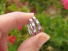 Alternating Round Natural Pink Sapphire and Real Diamond Earrings in solid 14k white gold
