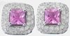 Pink Sapphire Pave Diamond Earrings