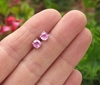 Real Pink Sapphire Stud Earrrings in 14k White Gold. 5mm Round Pink Sapphires.