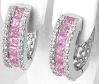 Princess cut natural pink sapphire ring in 14k white gold