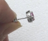 Round Light Pink Sapphire Stud Earrings in 14k white gold. Real Sapphires.