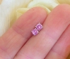4mm Round Ceylon Natural Pink Sapphire Stud Earrings in solid 14k white gold for sale