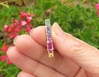 Real Pink Sapphire and Multicolor Sapphire Line Pendant in 14k yellow gold