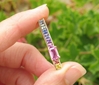 Emerald Cut Natural Pink Sapphire and Multicolor Sapphire Line Pendant in 14k yellow gold