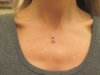 Petite Emerald Cut Pink Sapphire and Diamond Pendant in 14k yellow gold for women