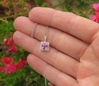 Natural Hot Pink Pink Sapphire Pendant with Diamond Halo in white gold