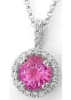 Natural pink sapphire ring in 14k white gold