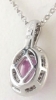 Natural Pink Sapphire Pendant with Real Diamond Halo in 14k white gold