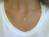 14k white gold Natural Pink Sapphire and Diamond Halo Pendant