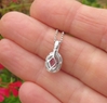 Natural Oval Light Pink Sapphire Pendant with Real Diamond Halo in 14k white gold