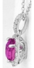 Oval Untreated Natural Pink Sapphire Pendant with Real Diamond Halo in solid 14k whtie gold for sale