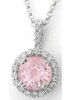Light pink natural sapphire ring in 14k white gold