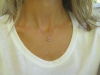 Round Pink Sapphire Pendant in 14k white gold- with Diamond Halo