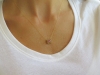 Princess Cut Pink Sapphire and Diamond Pendant in 14k yellow gold