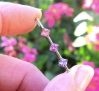 Natural Princess Cut Pink and Purple Sapphire Stick Pendant in solid 14k White Gold