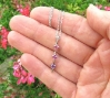 Natural Princess Cut Purple and Pink Sapphire Pendant in 14k white gold