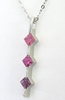 Natural Princess Cut Purple and Pink Sapphire Pendant in 14k white gold