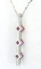 Princess Cut Purple and Pink Sapphire Pendant in 14k white gold