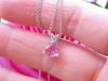 Expensive Trillion Cut Natural Bubblegum Pink Sapphire Pendant in 14k white gold for sale