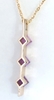 natural pink purple sapphire line pendant in 14k rose gold for sale