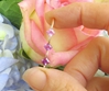 Princess cut natural pink sapphire bar pendant in 14k rose gold for sale