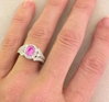 Oval Pink Sapphire and Diamond Ring in White Gold