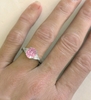 Genuine Pink Sapphire and White Sapphire Ring - Diamond Alternative