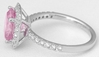Unheated Pink Sapphire Ring - Cushion - 3.69 ctw Pink Sapphire and Diamond - 14k white gold