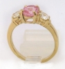 Oval Natural Pink and White Sapphire Three Stone Engagement Ring